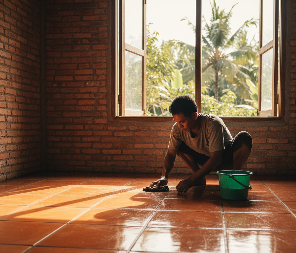 Pembersihan Lantai Terracota